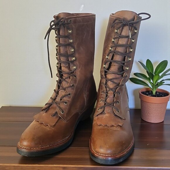 Rocky Brown Leather Lace-Up Boots genuine leather Logger Workboots rubber sole main image 12